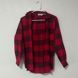 size small red flannel little bit of an oversized fit